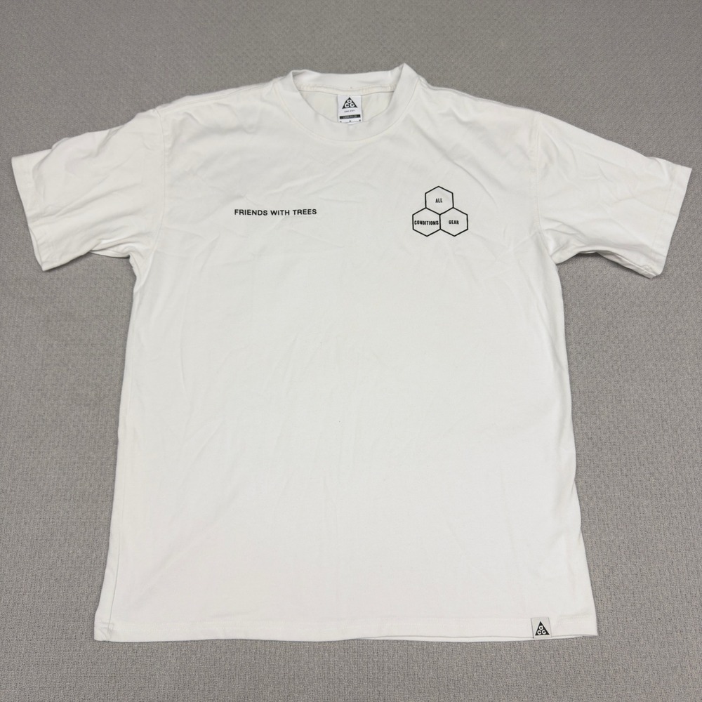 Nike ACG Walking Palm Friends With Trees Loose Fit White Graphic Shirt Mens M
